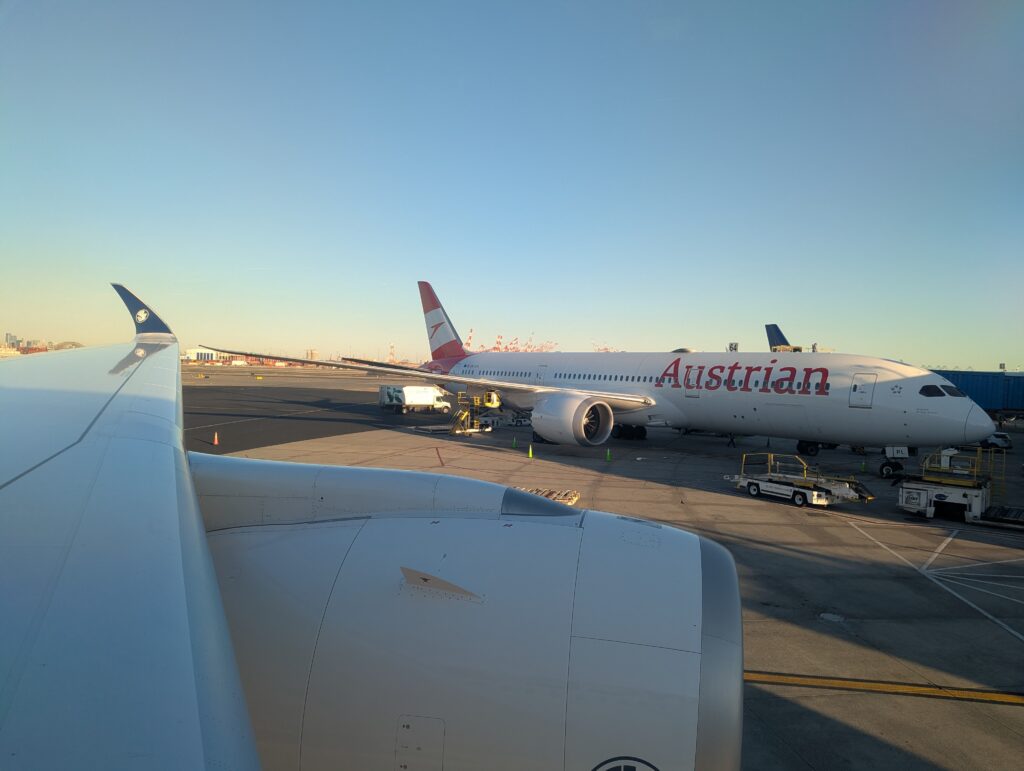 Air France A350-900 Business Class window view Departure