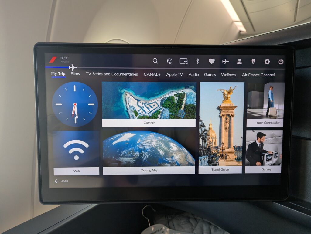 Air France A350-900 Business Class In Seat Entertainment