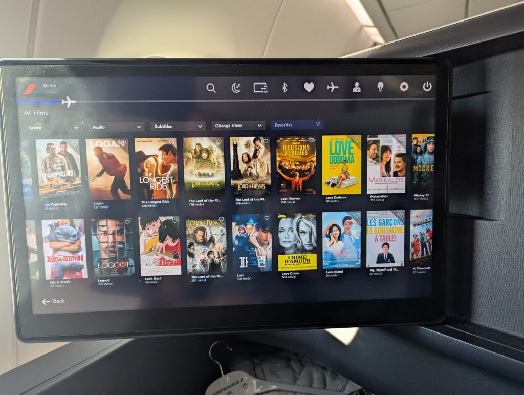 Air France A350-900 Business Class In Seat Entertainment