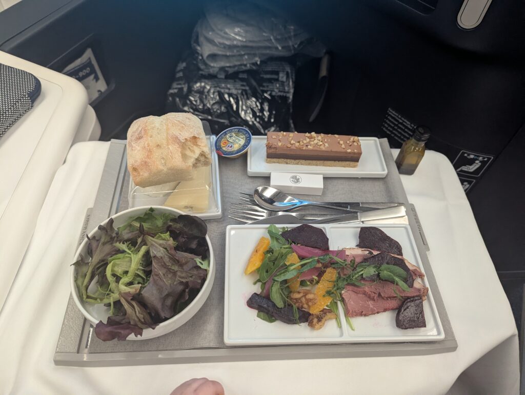 Air France A350-900 Business Class In Dinner Service