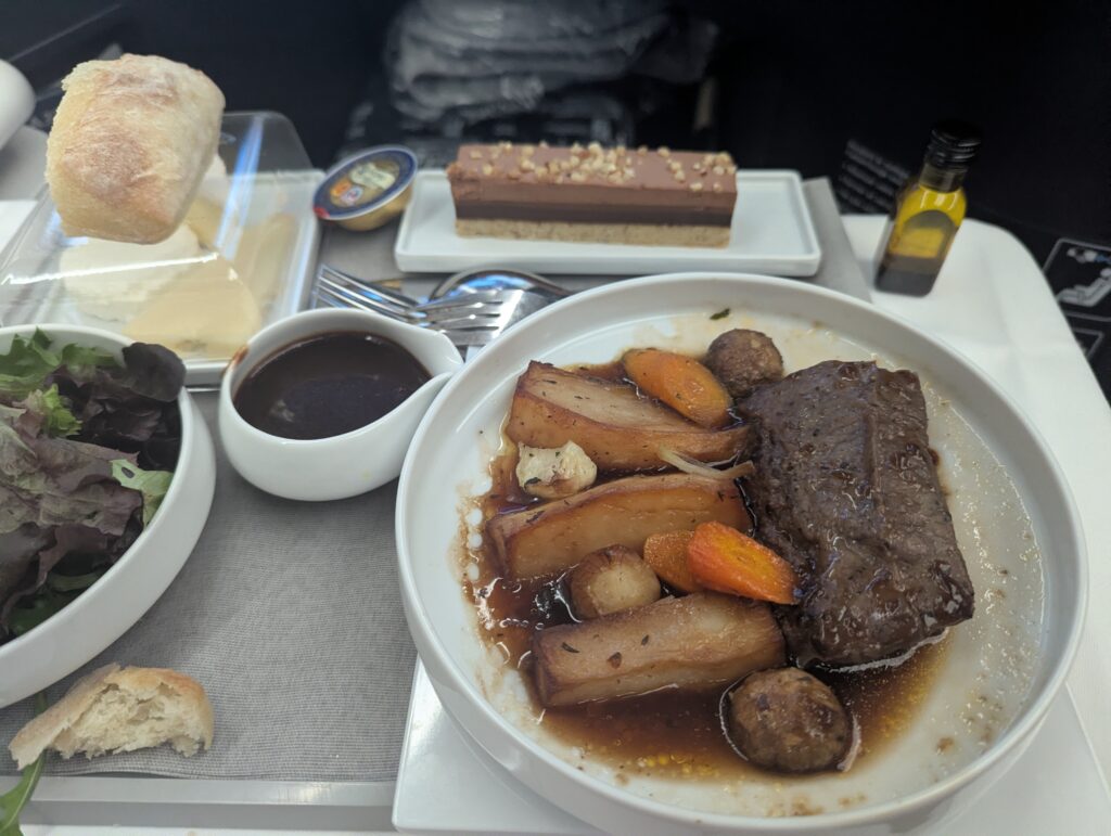 Air France A350-900 Business Class In Dinner Service