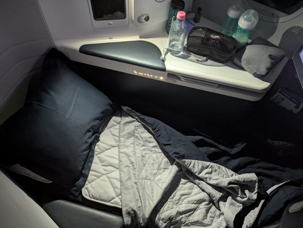 Air France A350-900 Business Class Seat In Flight Sleeping