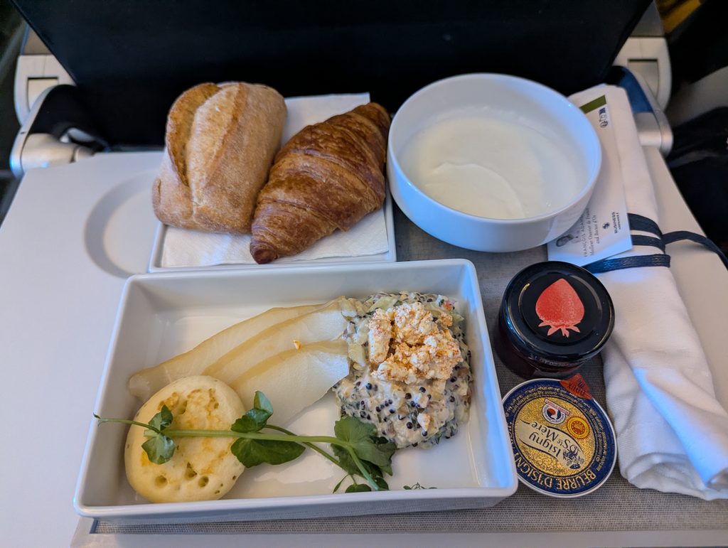 Air France A320 Business Class Breakfast