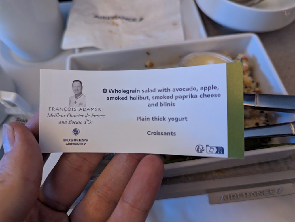 Air France A320 Business Class Breakfast