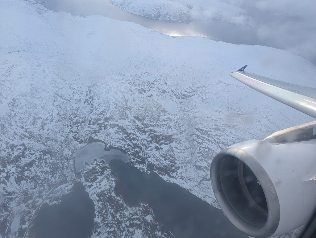 Air France A320 Business Class In Flight Window View Tromso