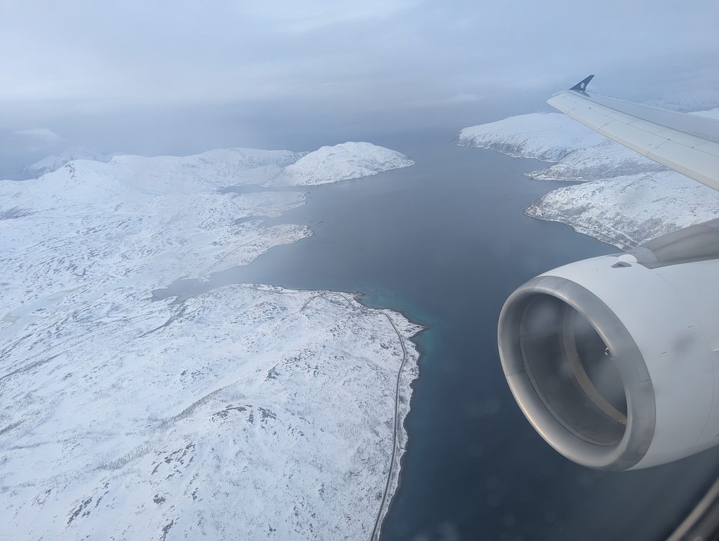 Air France A320 Business Class In Flight Window View Tromso