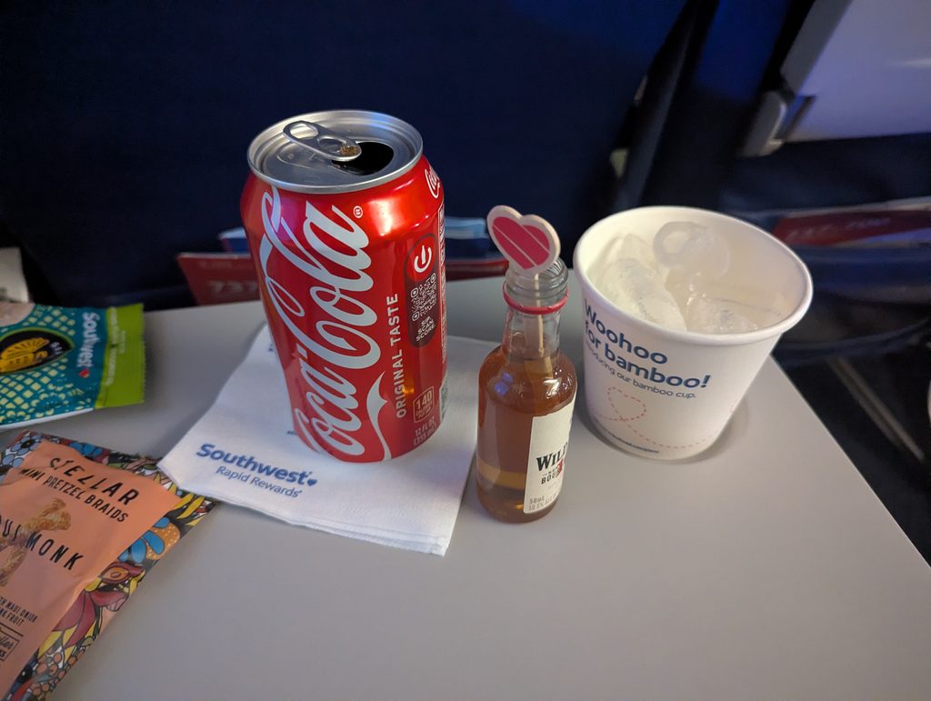 Southwest Airlines Drinks and Snacks