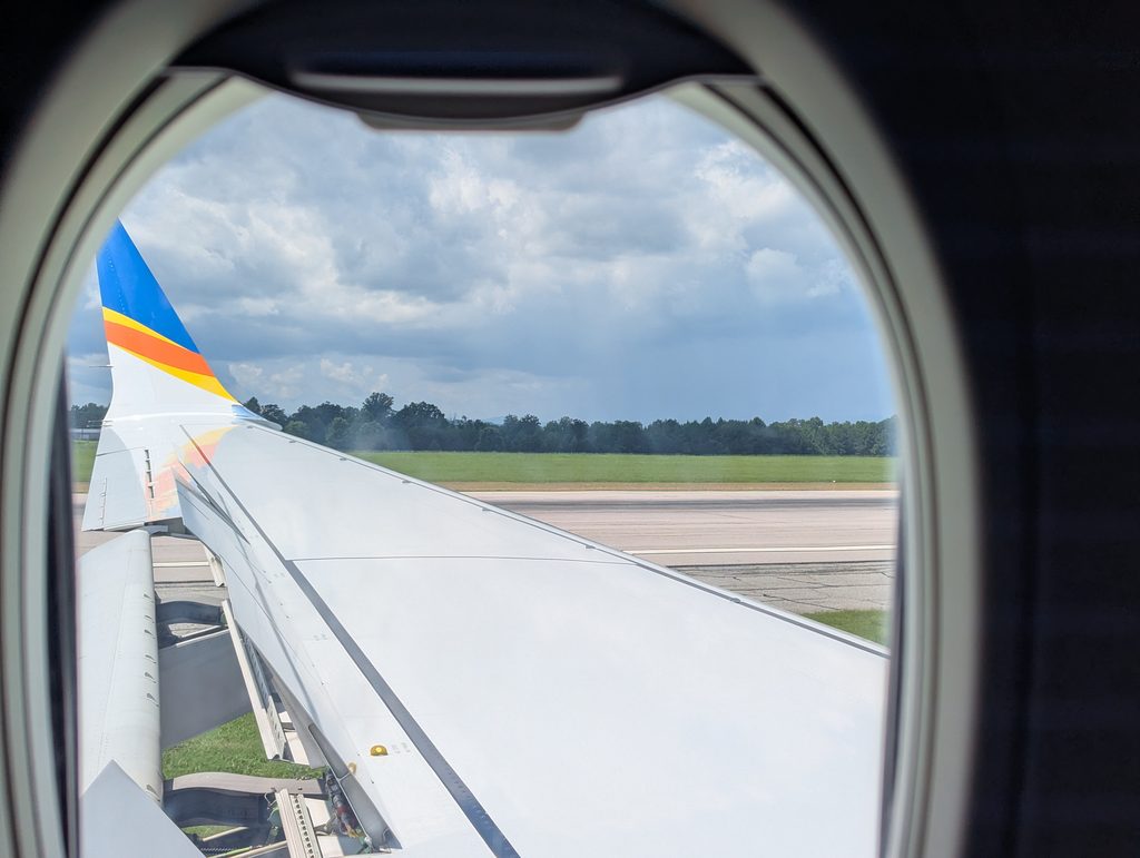 Allegiant 737-8 Max Landing Window View